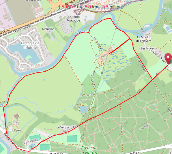 andonnée pmr 5.97 km Arche de la nature Le Mans